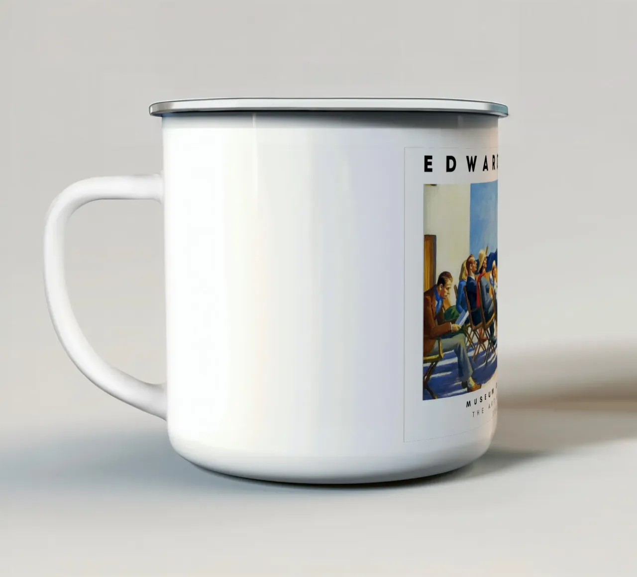 Edward Hopper Mensen in de zon - Amerikaans realisme Print emaille mok van NorwesClub