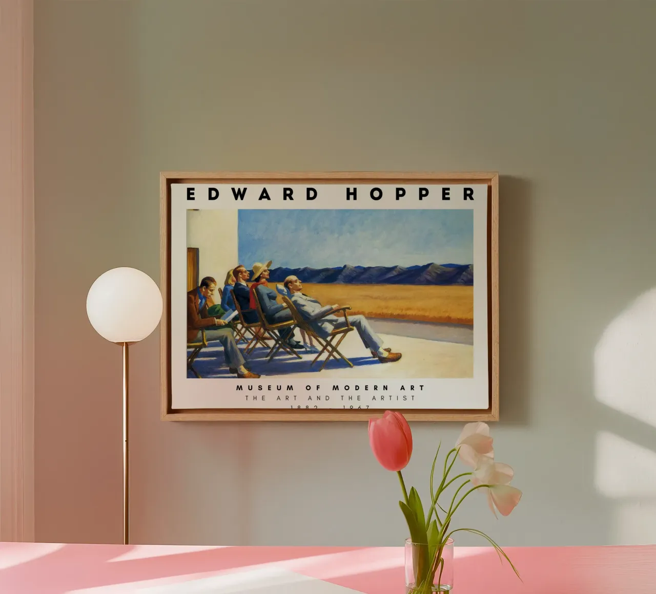 Edward Hopper Mensen in de zon - Amerikaans realisme Print canvas met Baklijst van NorwesClub