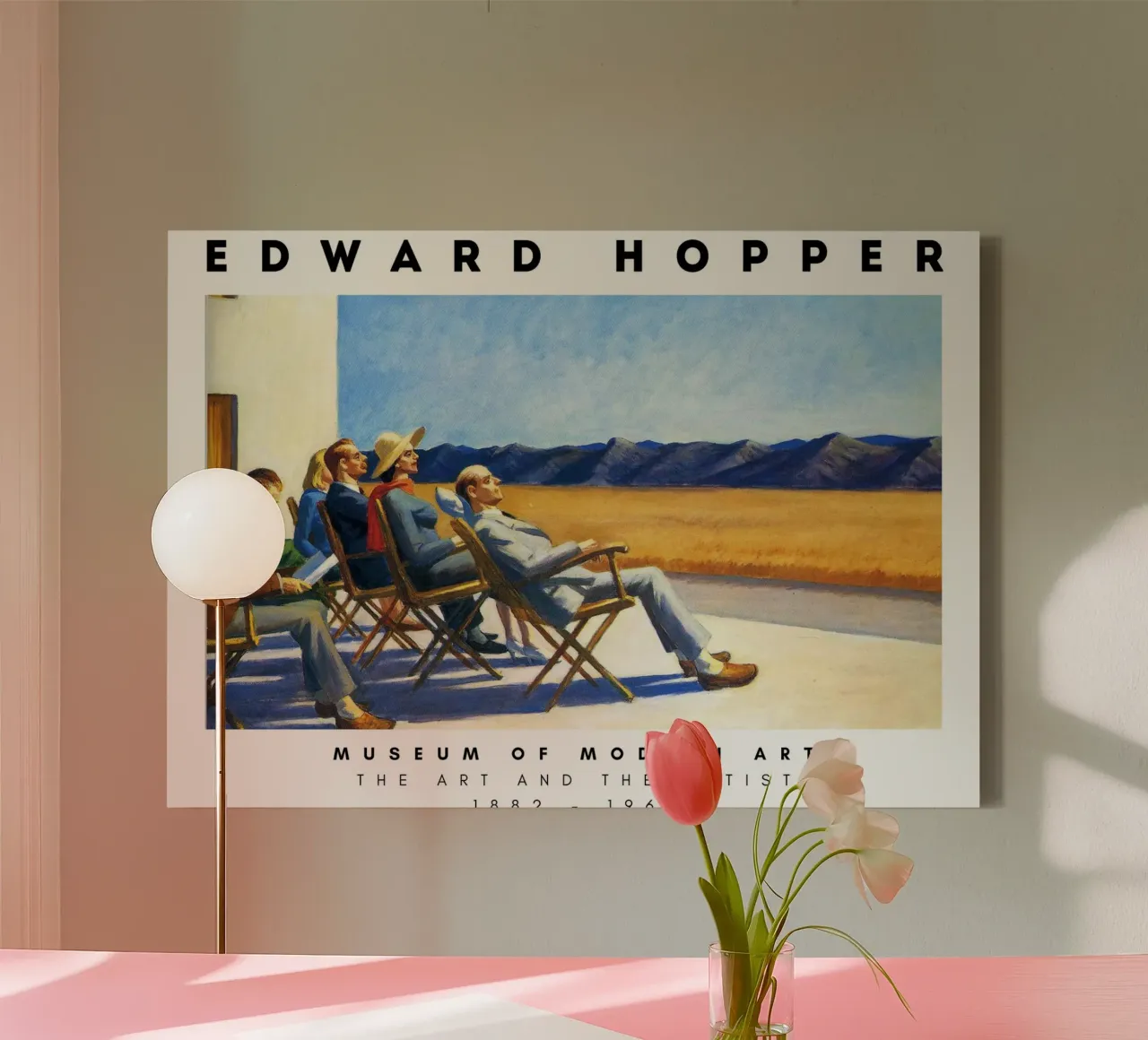 Edward Hopper Mensen in de zon - Amerikaans realisme Print canvas met Baklijst van NorwesClub