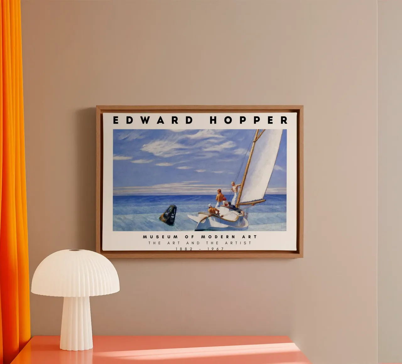 Edward Hopper Deining van de grond - Amerikaans realisme Print canvas met Baklijst van NorwesClub