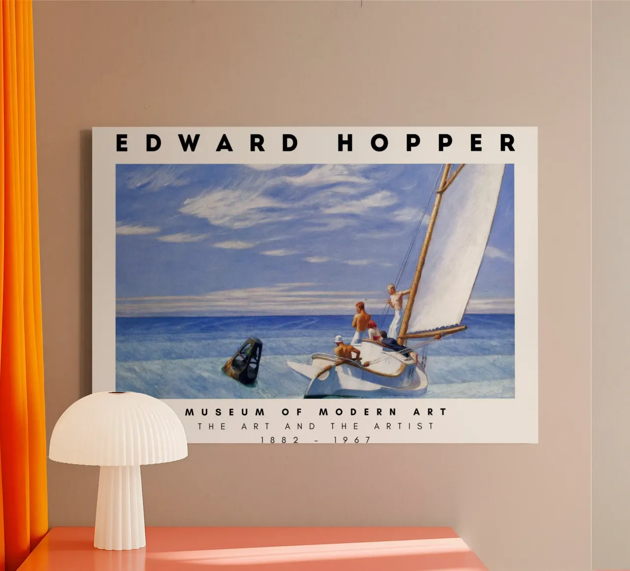 Edward Hopper Deining van de grond - Amerikaans realisme Print canvas met Baklijst van NorwesClub