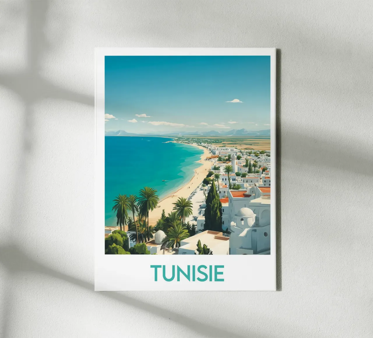 Affiche Tunisie tela con Cornice a cassetta da Frame the World