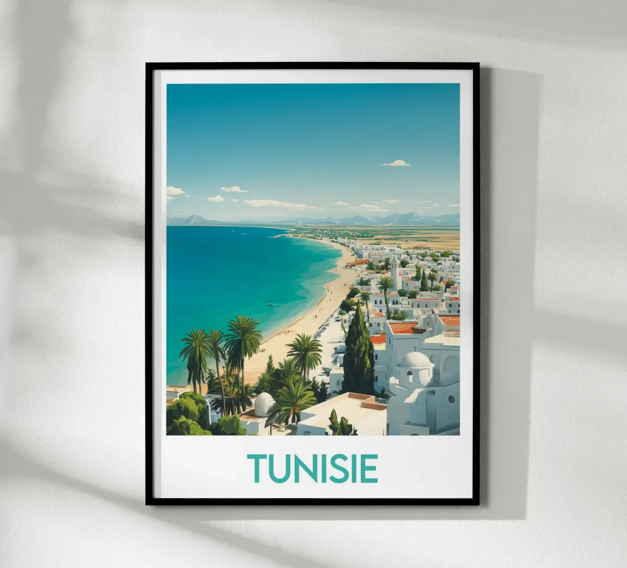 Affiche Tunisie poster con telaio in legno da Frame the World