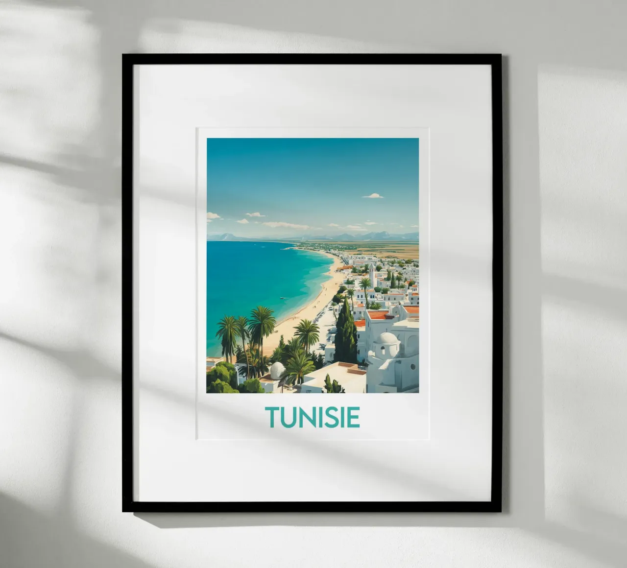 Affiche Tunisie poster con telaio in legno da Frame the World