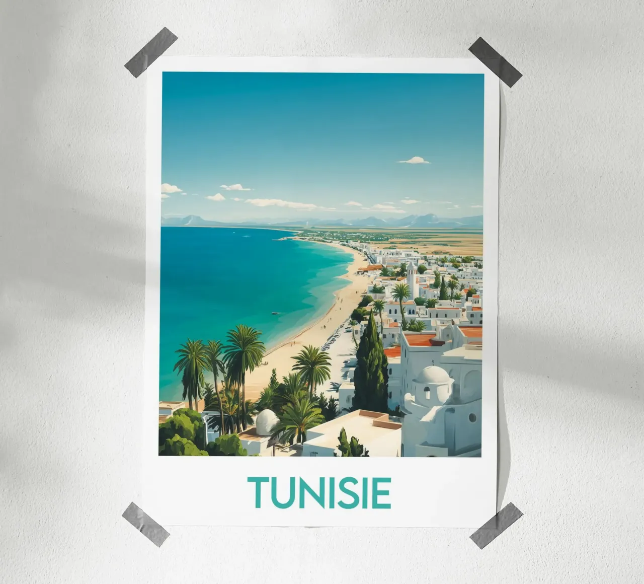 Affiche Tunisie poster con telaio in legno da Frame the World