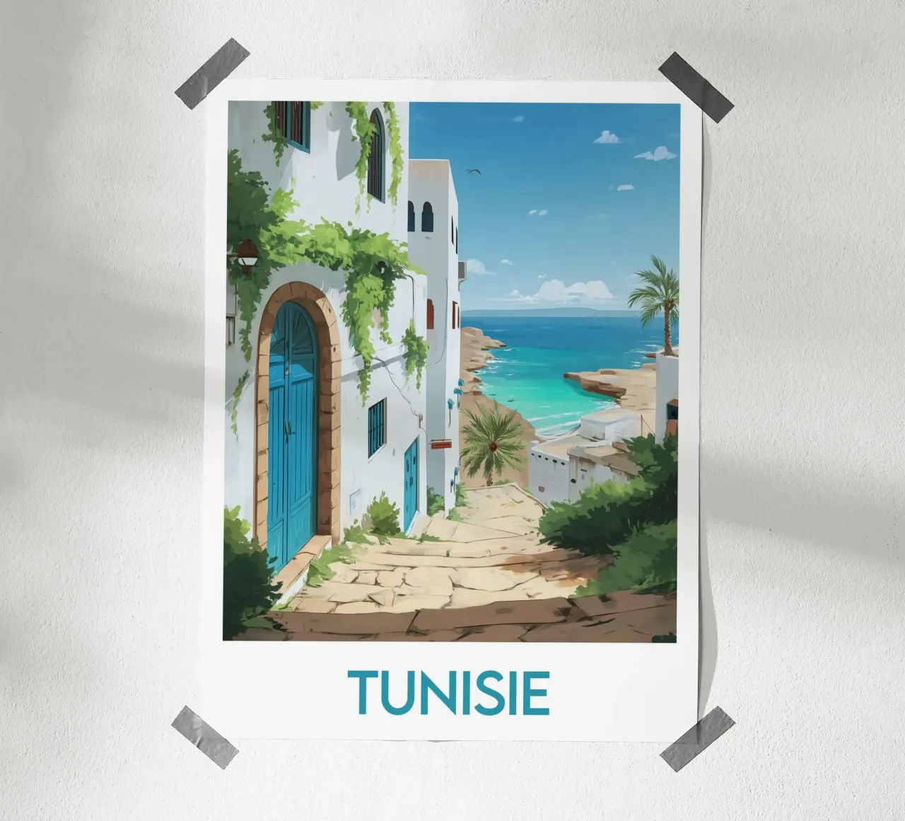Affiche Tunisie carta hahnemühle da Frame the World