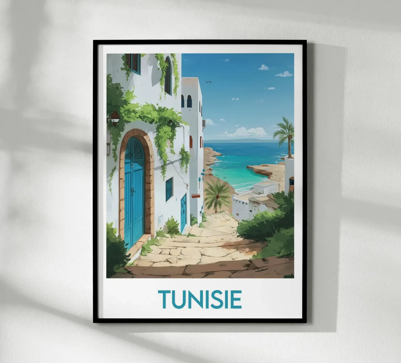 Affiche Tunisie carta hahnemühle da Frame the World