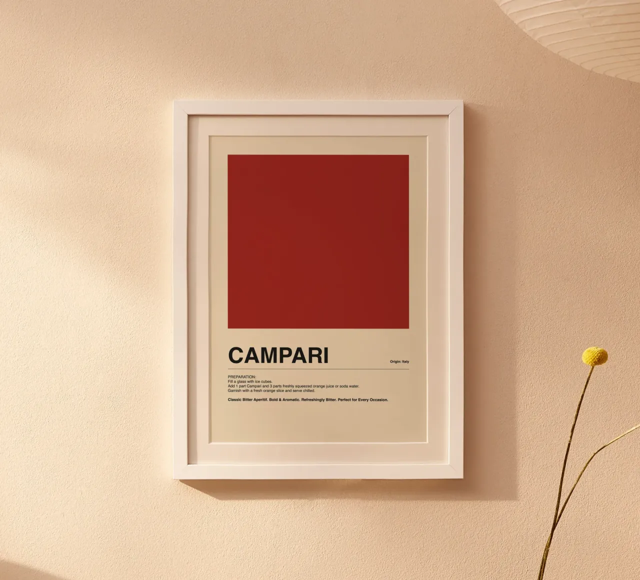 Bitter Heart Campari poster con telaio in plastica da ni-ja artboutique