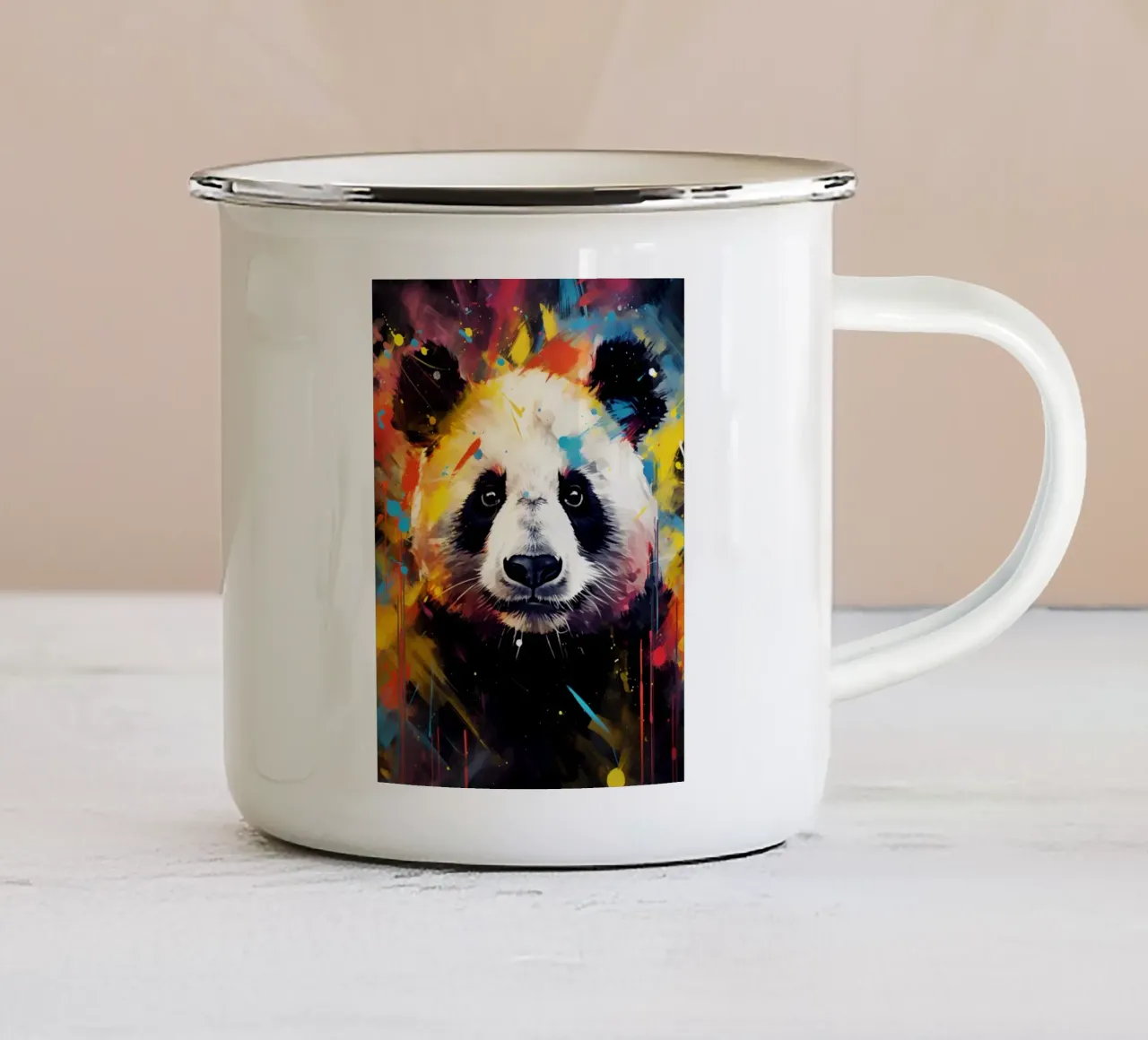 Panda Pop Art tazza in smalto da Mateo