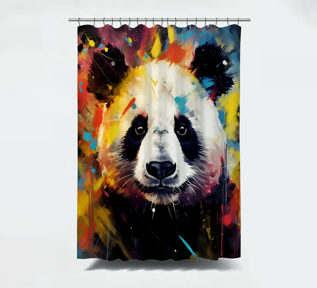 Panda Pop Art shower curtain by Mateo