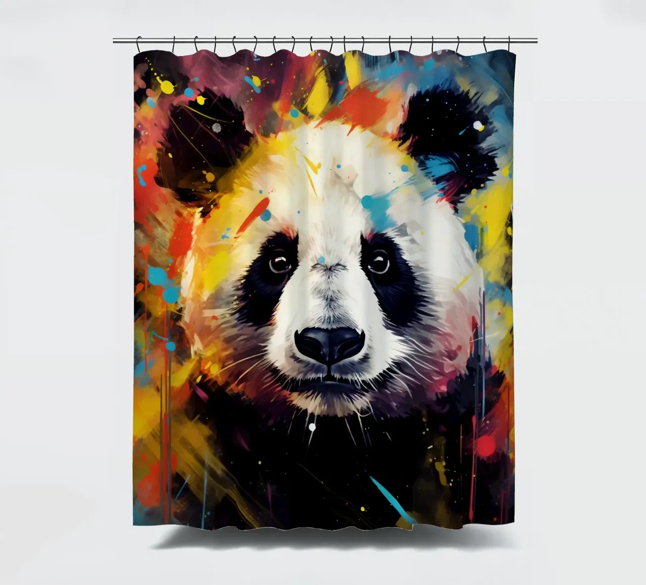 Panda Pop Art shower curtain by Mateo