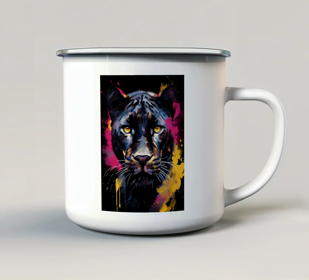 Panther Abstract tazza in smalto da Mateo