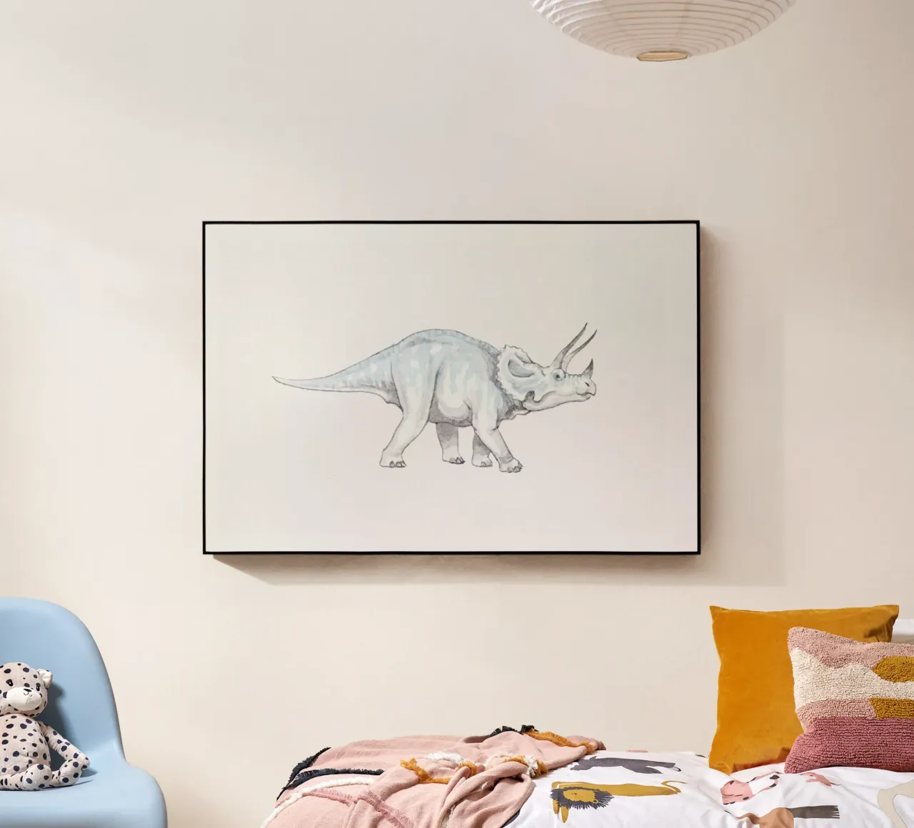 Pastel Triceratops acrylic glass by Flora & Fauna
