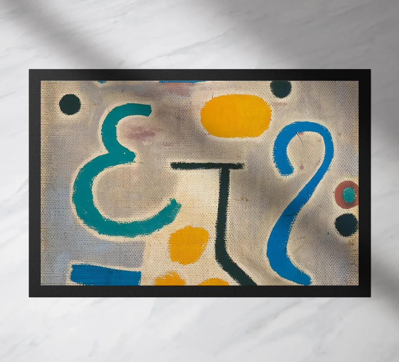 Paul Klee The Vase - Abstract Bauhaus Art Print doormat by NorwesClub