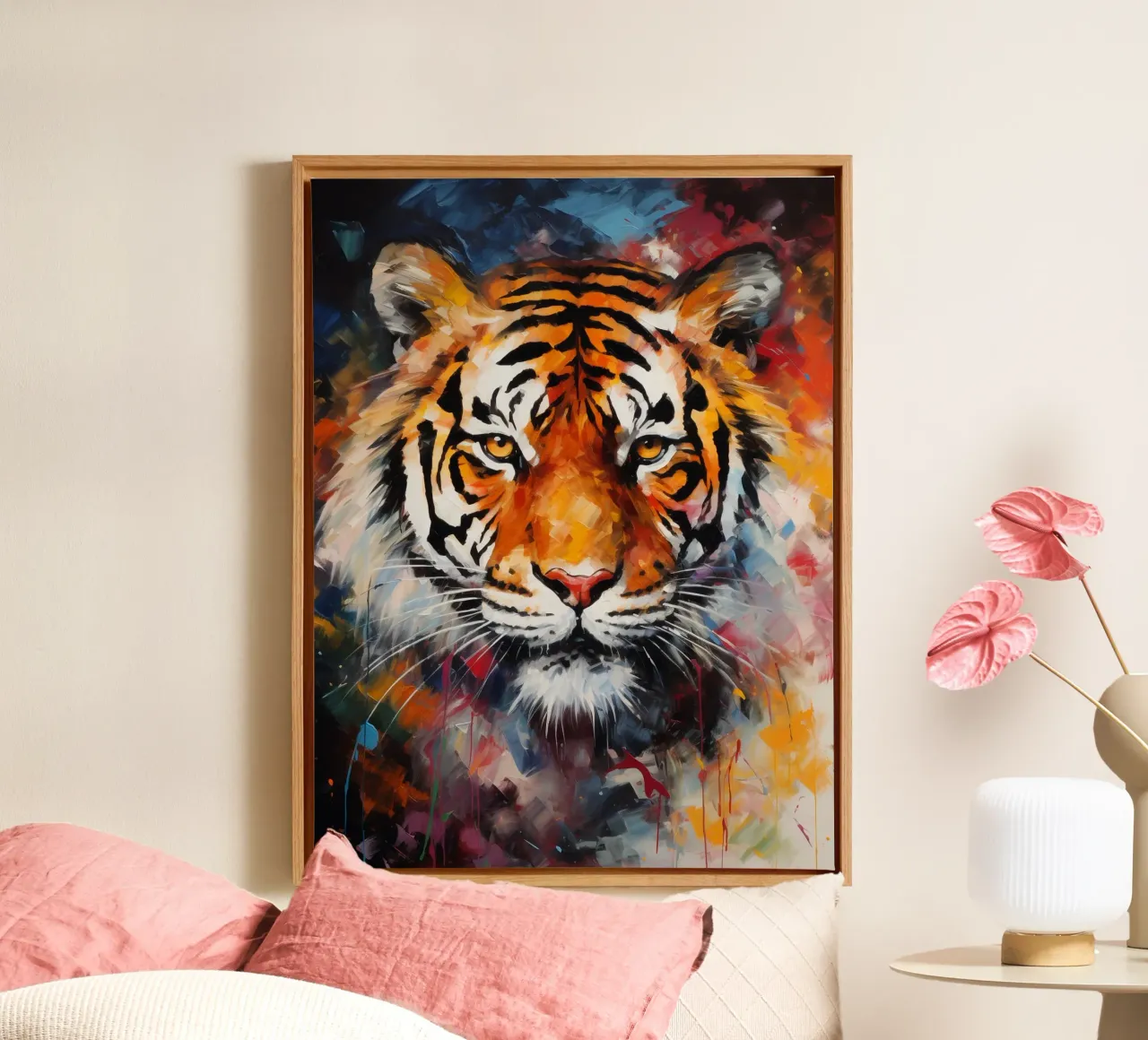 Tiger Abstract tela con Cornice a cassetta da Mateo