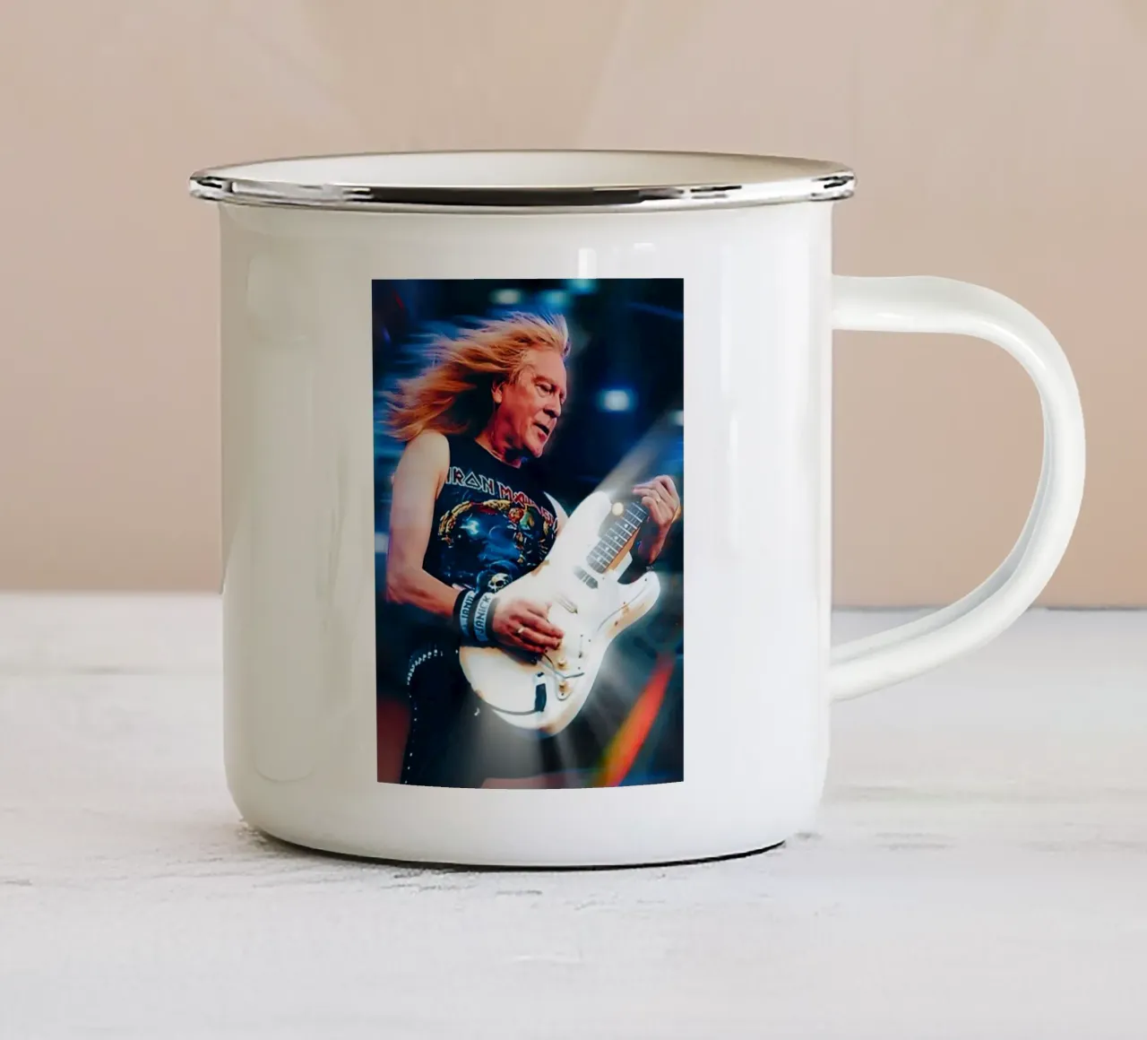 Janick Gers tazza in smalto da Low poly art