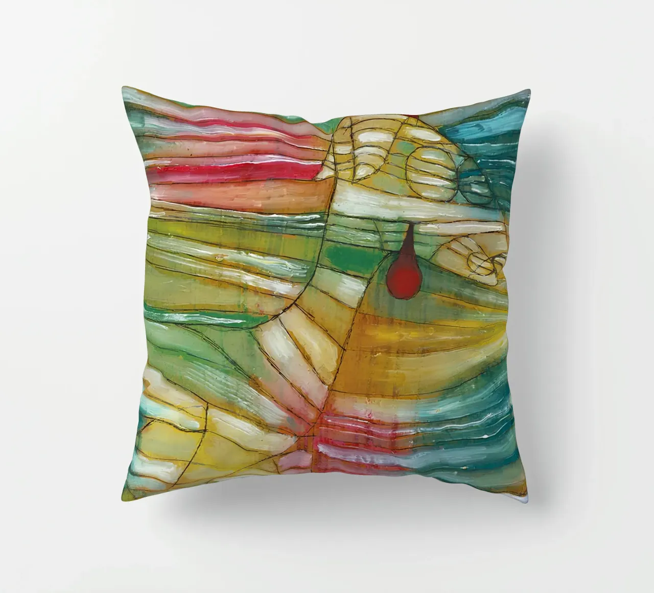 Paul Klee The Lamb - Expressionist Abstract Print decorative cushion by NorwesClub