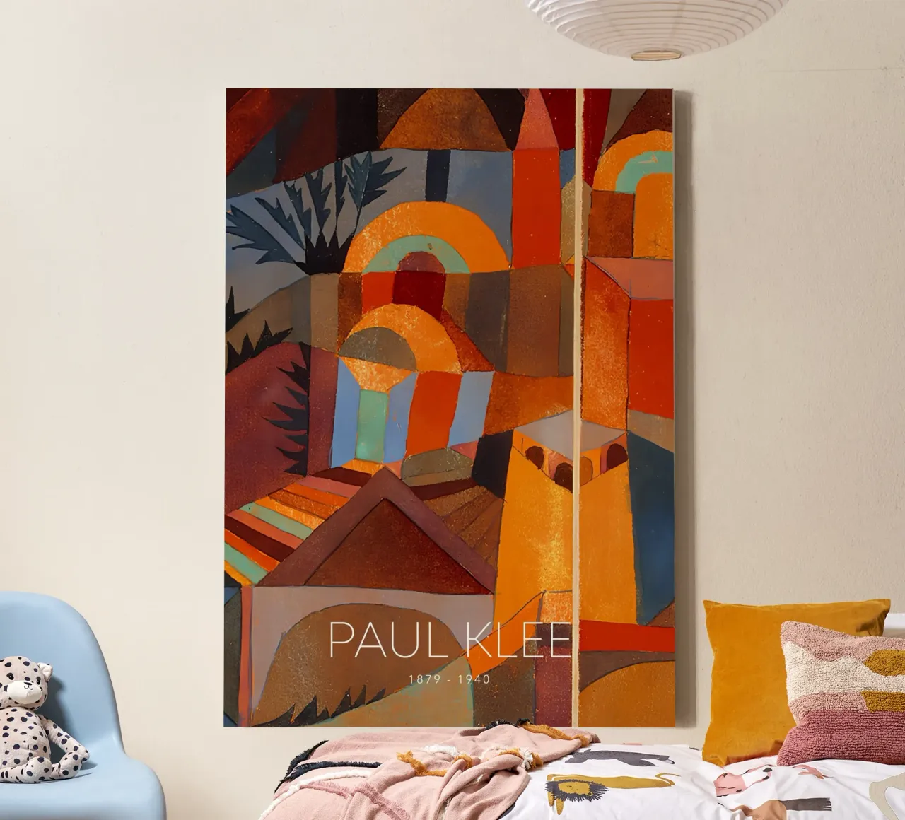 Paul Klee Abstract stadsgezicht - Bauhaus print canvas van NorwesClub