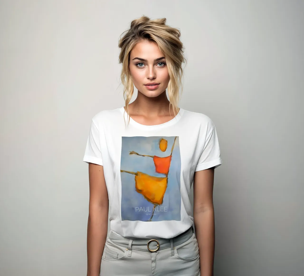 Paul Klee Abstract Dancer - Expressionist Print women's fitted t-shirt by NorwesClub