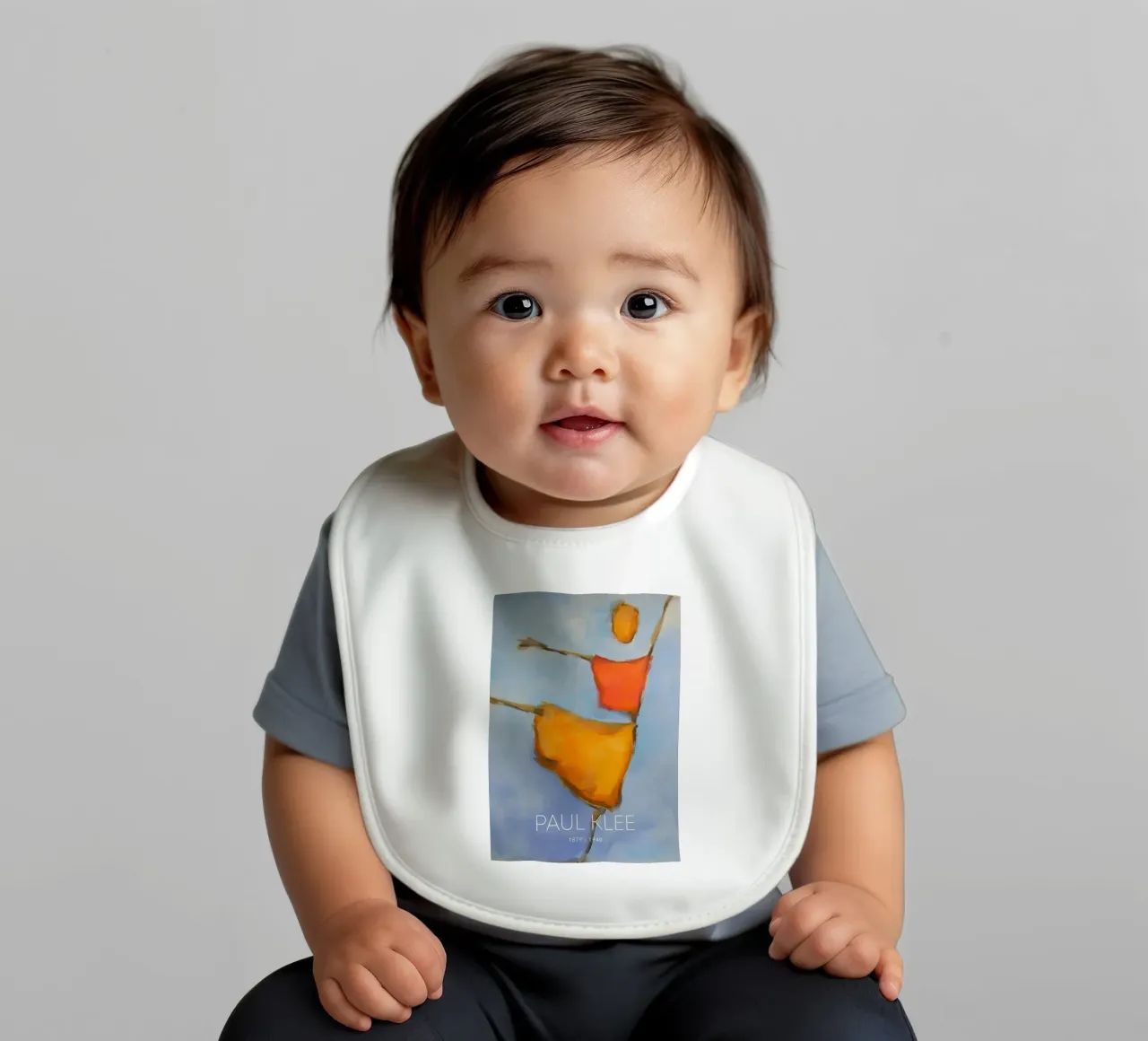 Paul Klee Abstract Dancer - Expressionist Print baby bib by NorwesClub