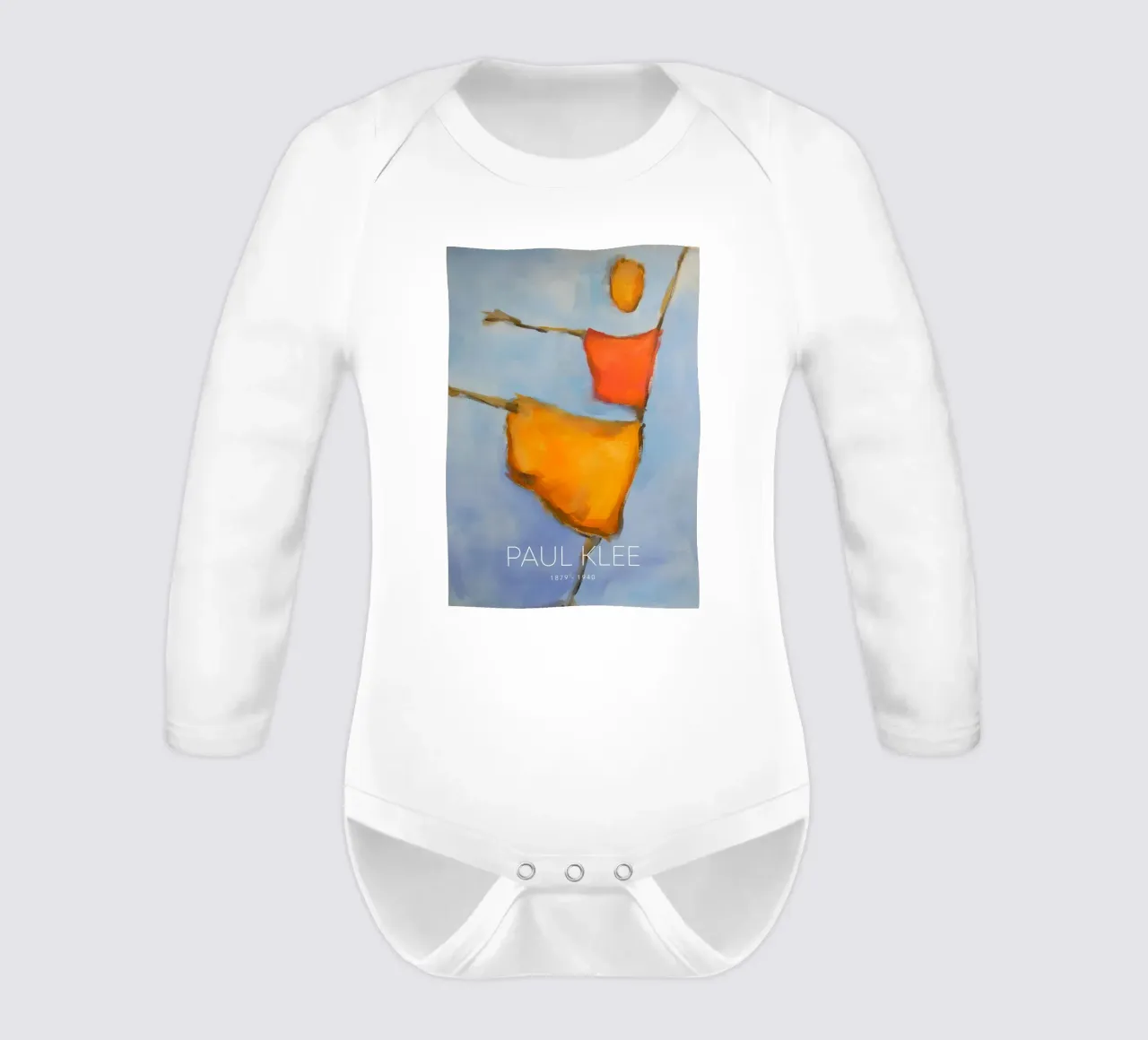 Paul Klee Abstract Dancer - Expressionist Print long-sleeve baby romper by NorwesClub
