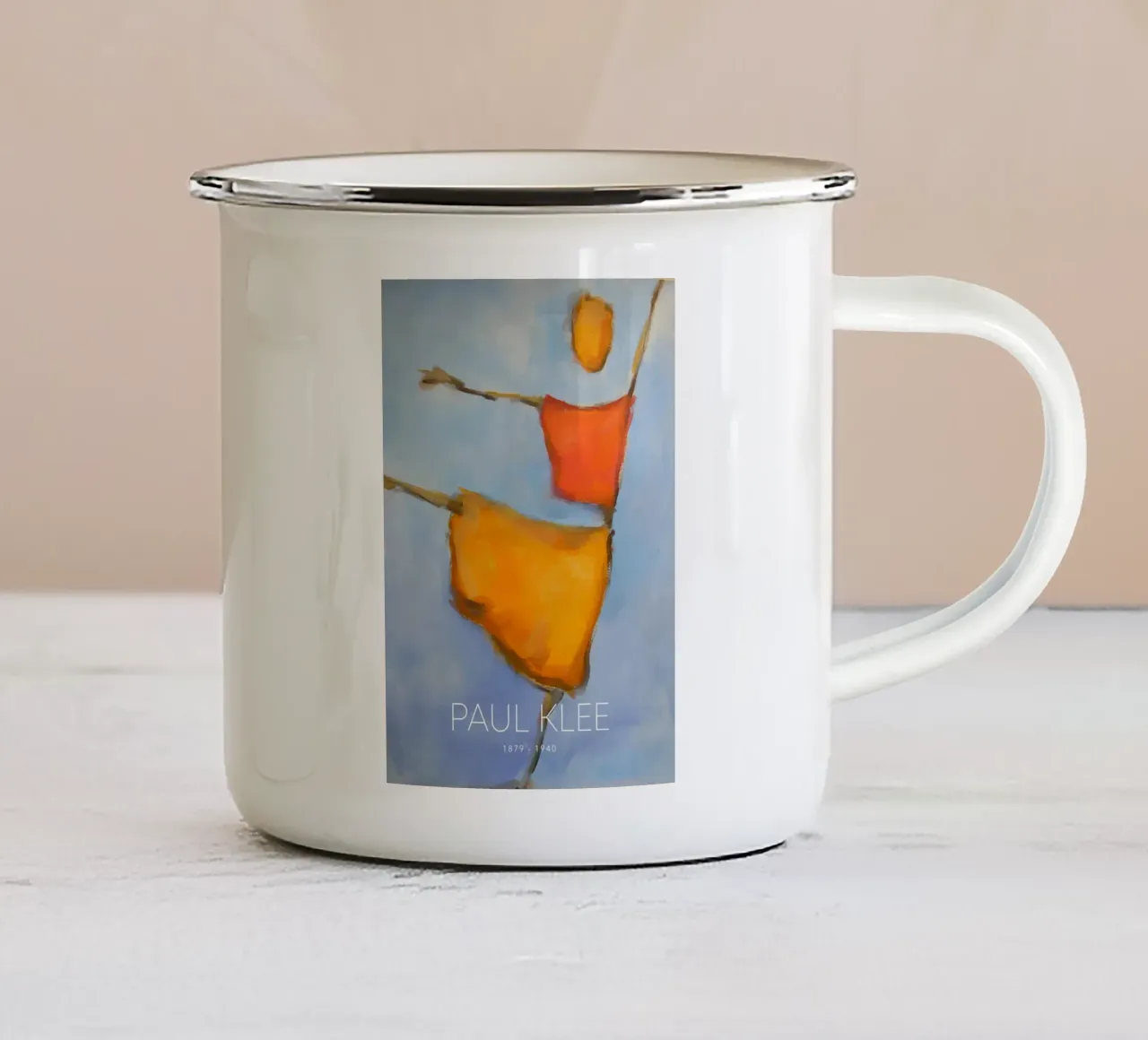 Paul Klee Abstracte Danser - Expressionistische Print emaille mok van NorwesClub