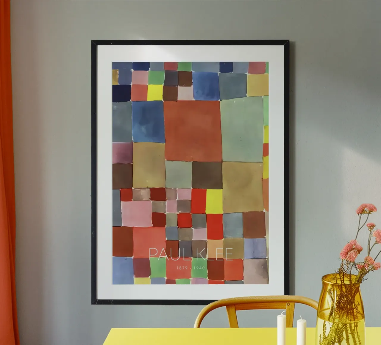 Studio del colore di Paul Klee - Stampa astratta Bauhaus poster con telaio in plastica da NorwesClub
