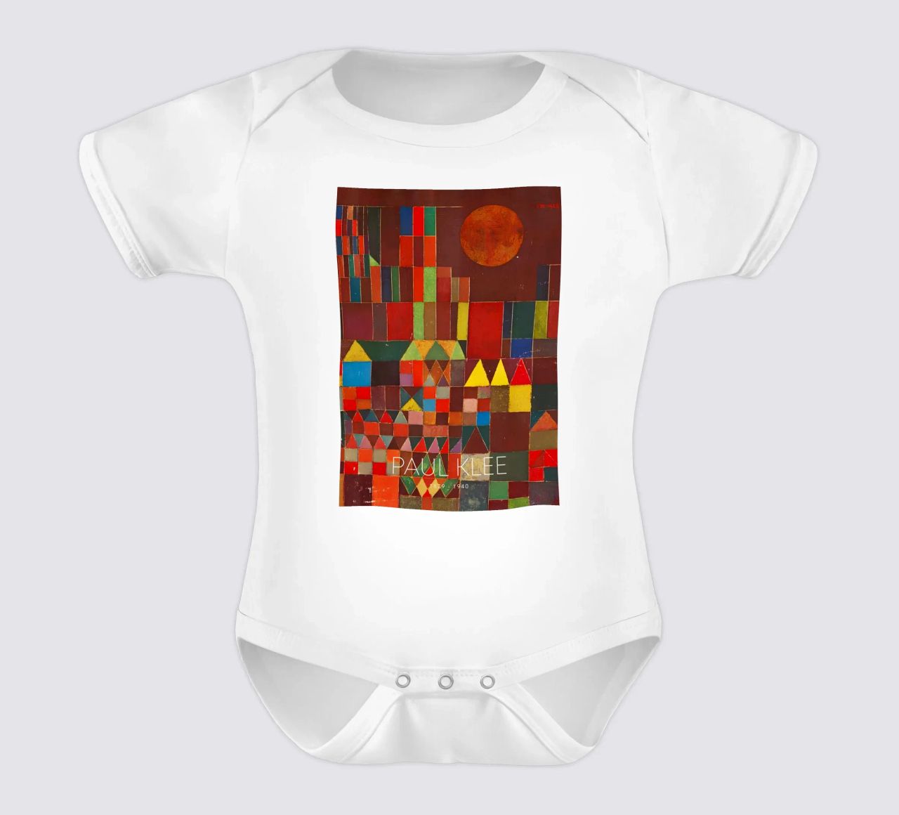 Paul Klee Abstract Village - Bauhaus Print short-sleeve baby romper by NorwesClub