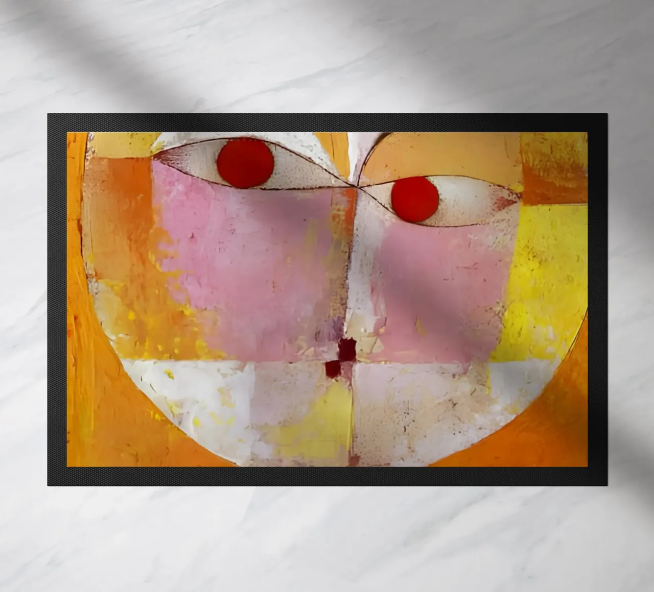 Paul Klee Senecio - Bauhaus Abstract Portrait doormat by NorwesClub