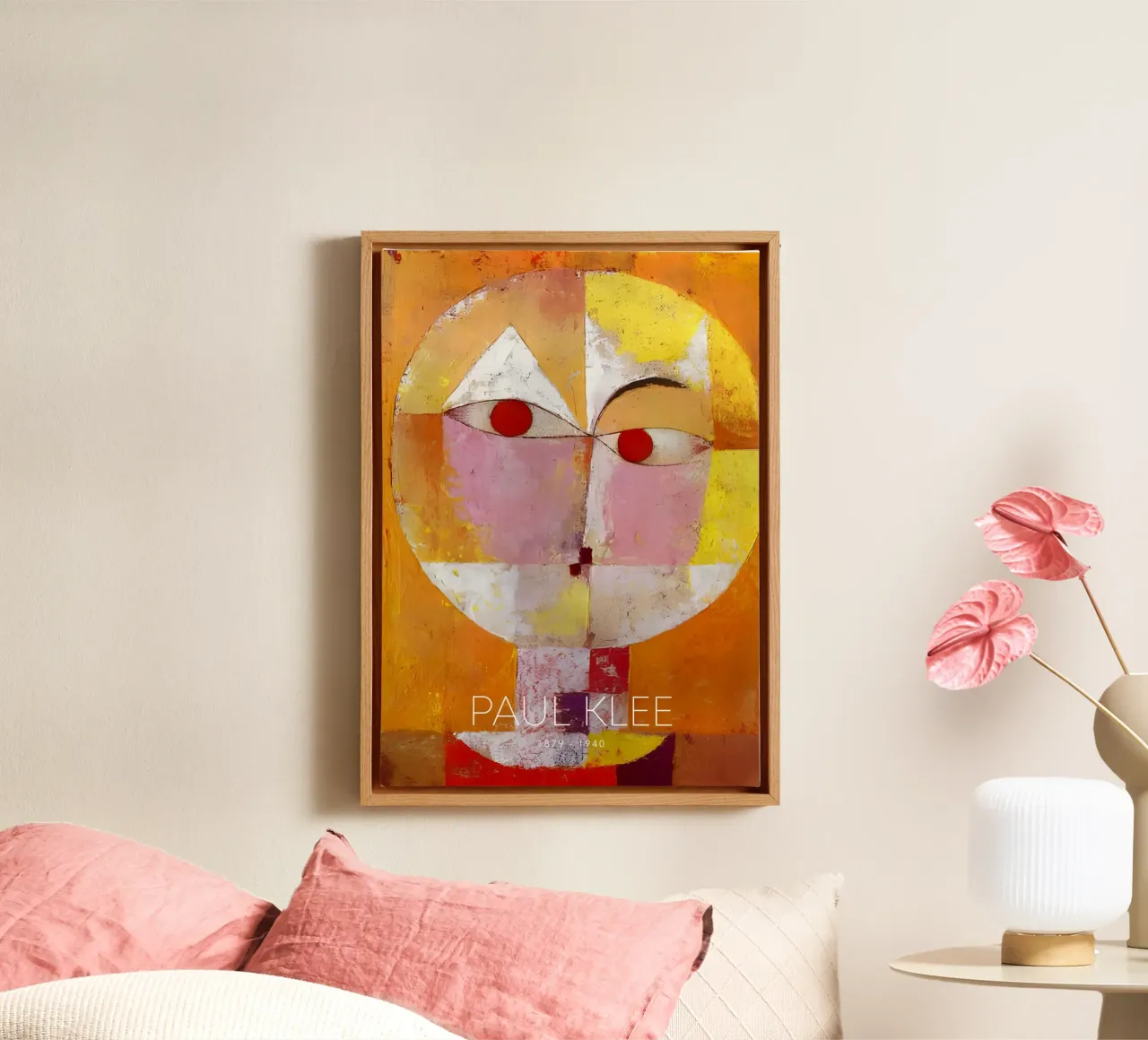 Paul Klee Senecio - Bauhaus Abstract Portrait canvas with Floater frame by NorwesClub