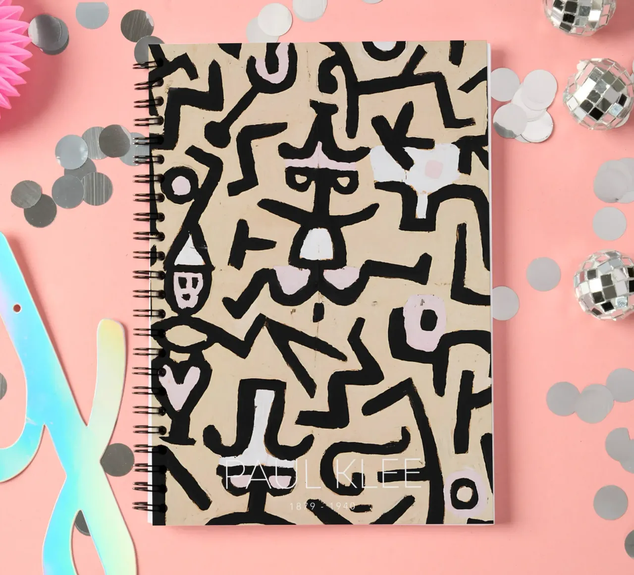 Paul Klee Abstract Figures - Bauhaus Linear Print spiral notebook by NorwesClub