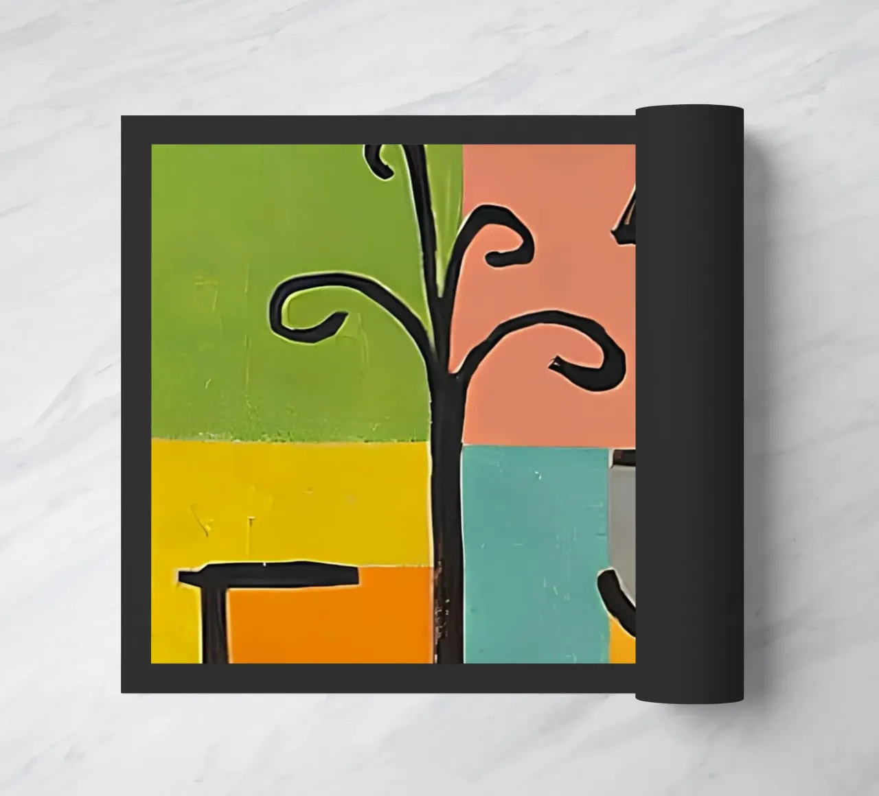 Paul Klee Abstract Forms - Bauhaus Color Grid Art doormat by NorwesClub