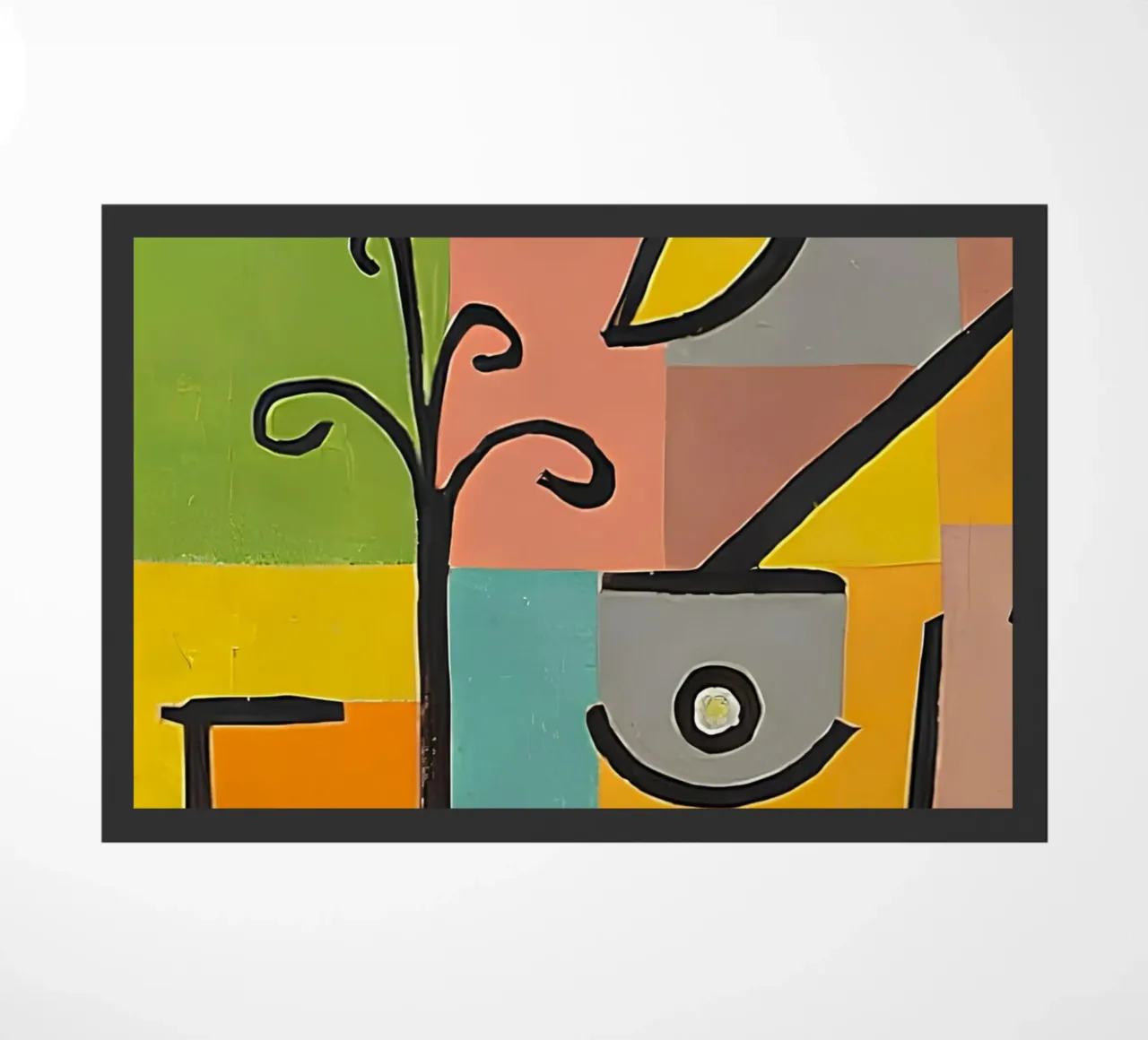 Paul Klee Abstract Forms - Bauhaus Color Grid Art doormat by NorwesClub