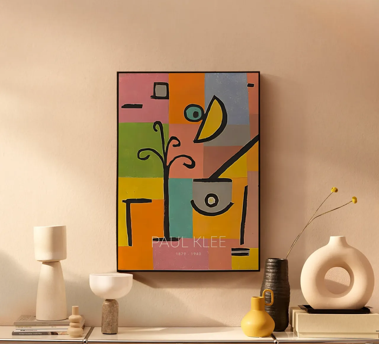 Paul Klee Abstract Forms - Bauhaus Color Grid Art alu-dibond by NorwesClub