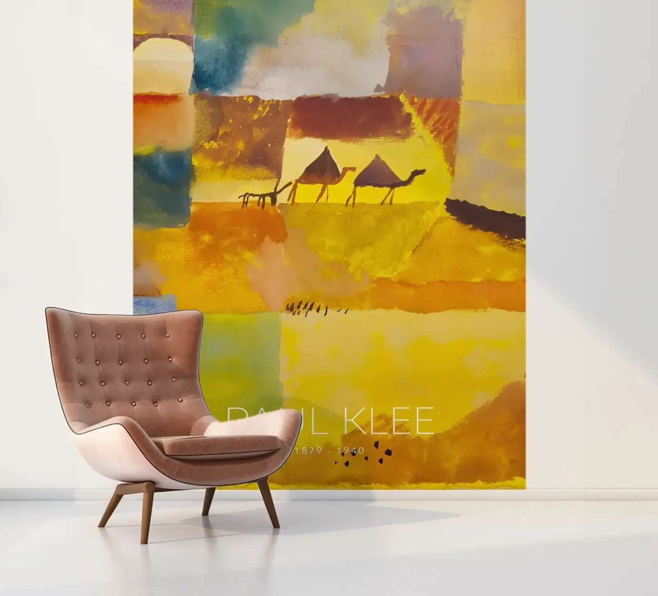 Paul Klee Kamele Esel - Abstrakte Wüste Kunstdruck Fototapete von NorwesClub