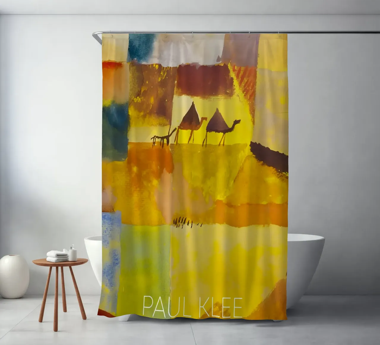 Paul Klee Kamele Esel - Abstrakte Wüste Kunstdruck Duschvorhang von NorwesClub