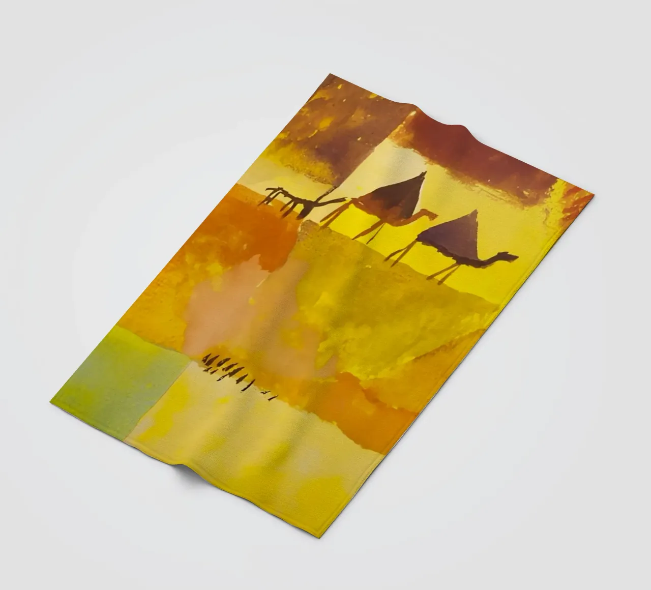 Paul Klee Camels Donkey - Abstract Desert Art Print fleece blanket by NorwesClub
