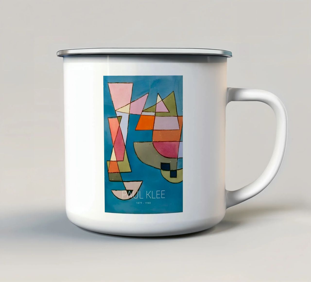 Paul Klee Sailing Boats - Abstract Bauhaus Print enamel mug by NorwesClub
