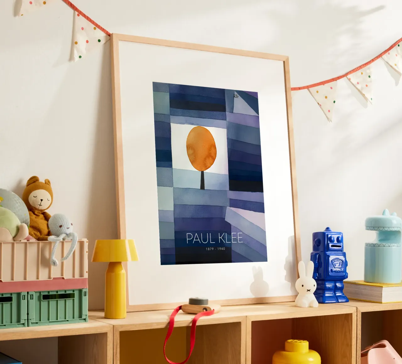 Paul Klee Círculo Naranja - Impresión Abstracta Bauhaus poster con marco de madera de NorwesClub