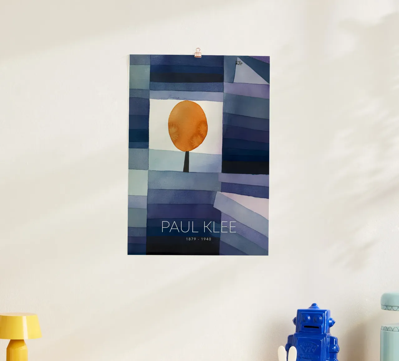 Paul Klee Círculo Naranja - Impresión Abstracta Bauhaus poster con marco de madera de NorwesClub