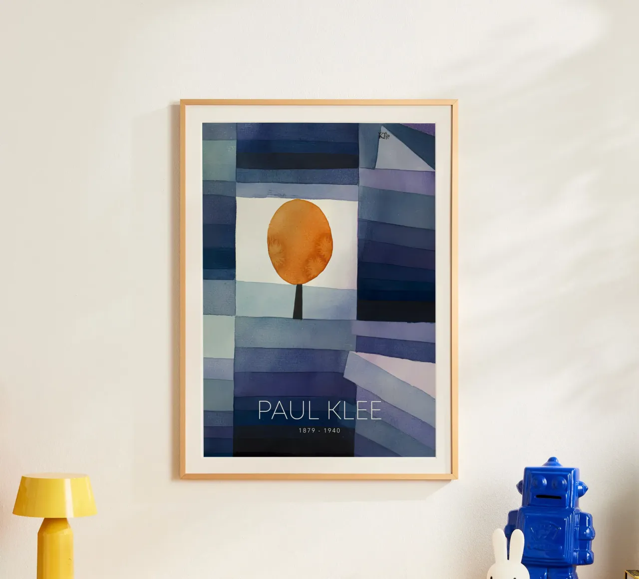 Paul Klee Círculo Naranja - Impresión Abstracta Bauhaus poster con marco de madera de NorwesClub