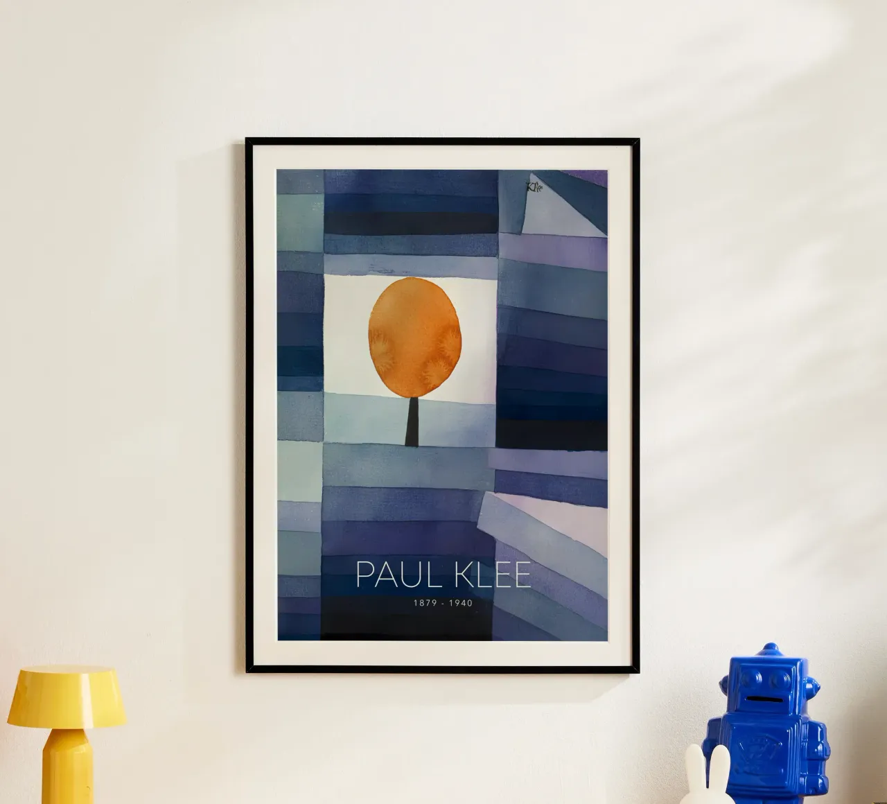 Paul Klee Círculo Naranja - Impresión Abstracta Bauhaus poster con marco de madera de NorwesClub