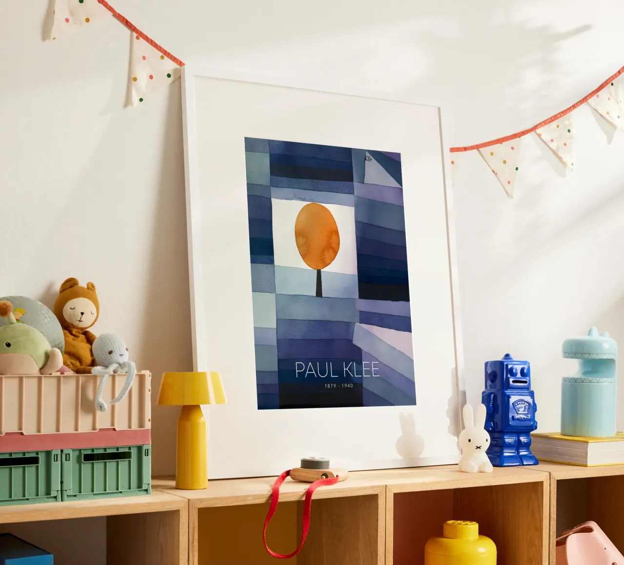 Paul Klee Círculo Naranja - Impresión Abstracta Bauhaus poster con marco de madera de NorwesClub