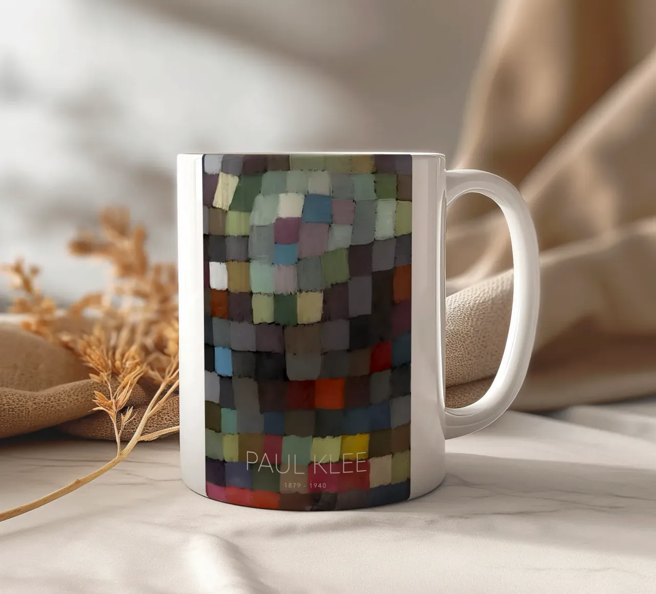 Paul Klee Muted Color Grid - Bauhaus Abstract ceramic mug by NorwesClub