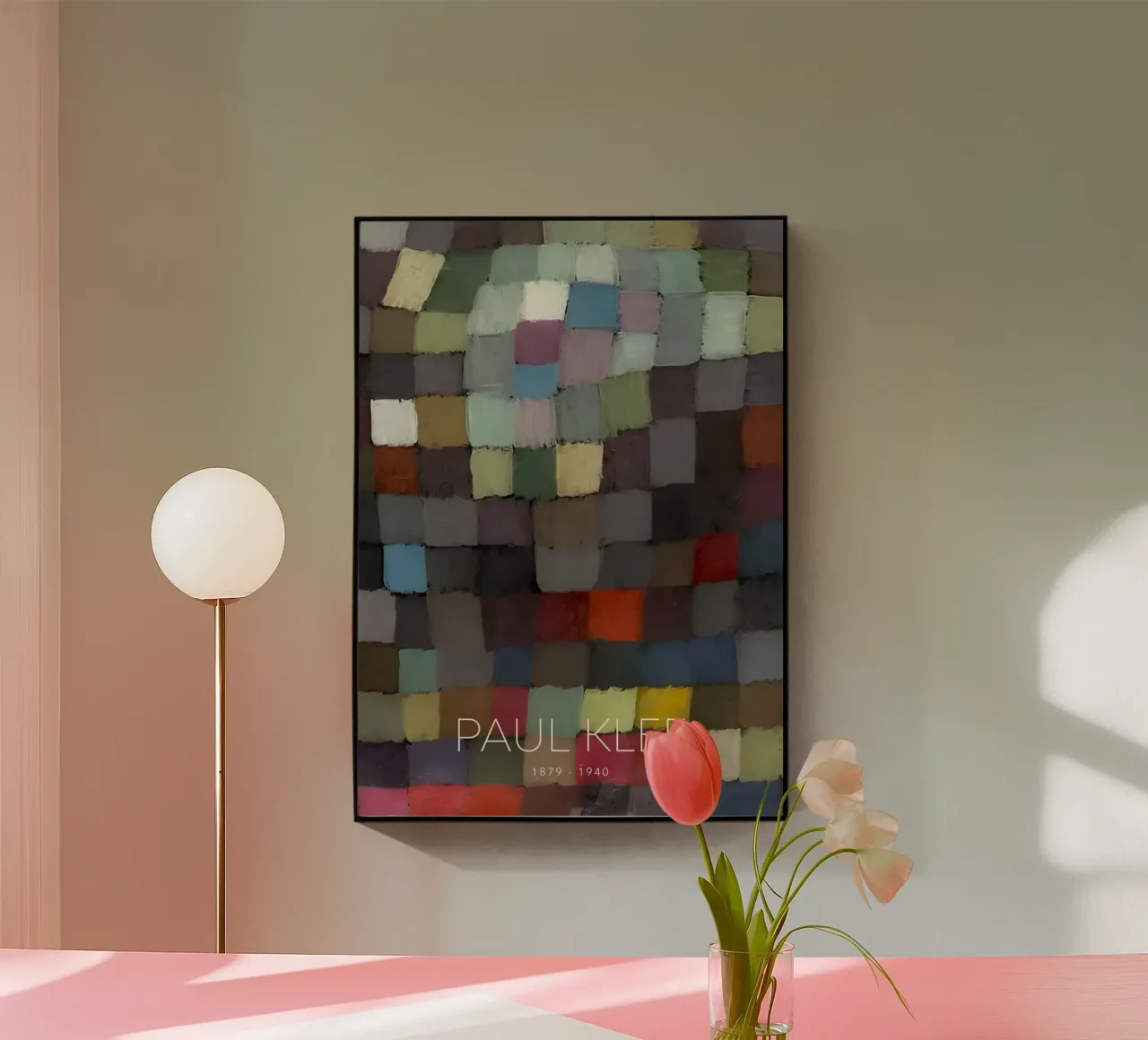 Paul Klee Grille de couleurs atténuées - Bauhaus Abstrait plexiglas de NorwesClub