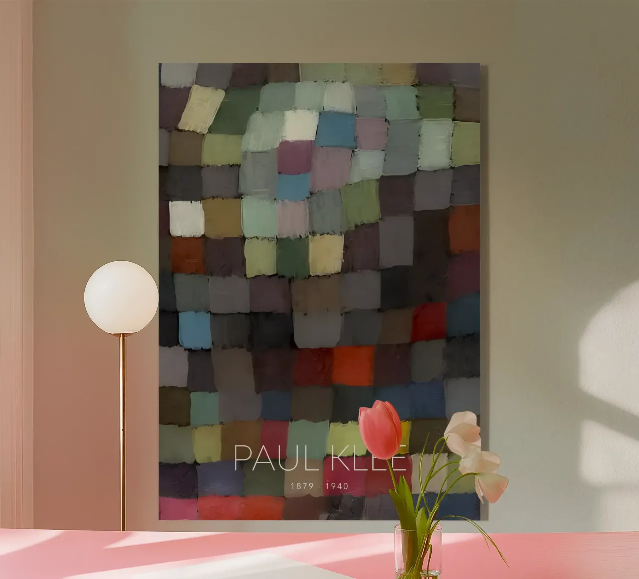 Paul Klee Grille de couleurs atténuées - Bauhaus Abstrait plexiglas de NorwesClub