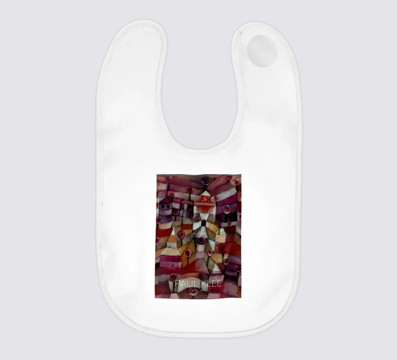 Paul Klee Rose Garden - Abstract Bauhaus Print baby bib by NorwesClub