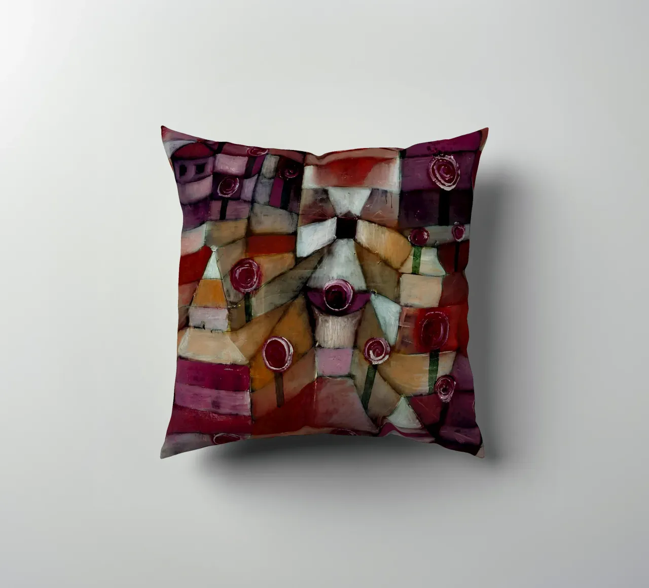 Paul Klee Rose Garden - Abstract Bauhaus Print Kissen von NorwesClub