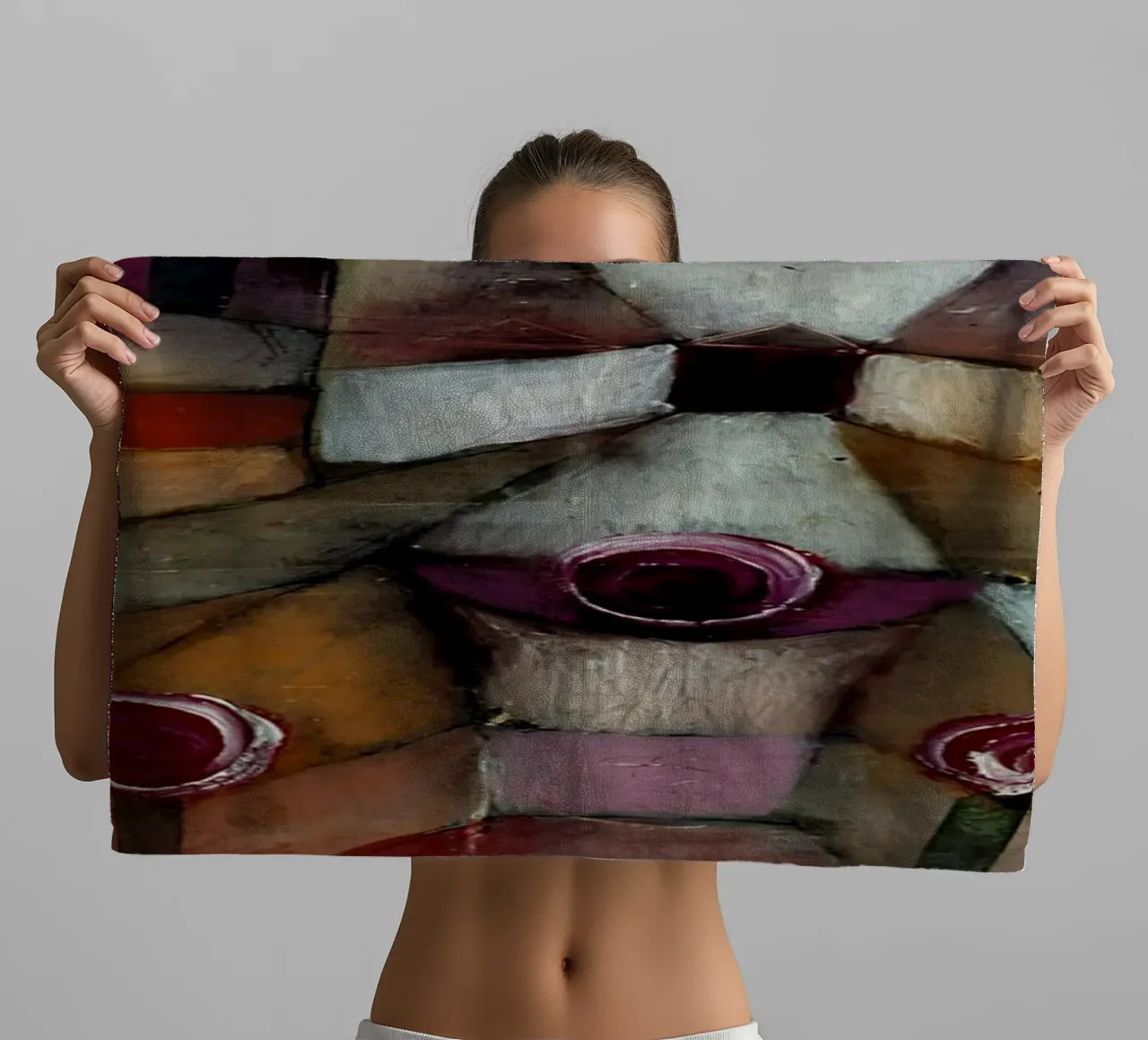 Paul Klee rozentuin - abstracte Bauhaus print badhanddoek van NorwesClub