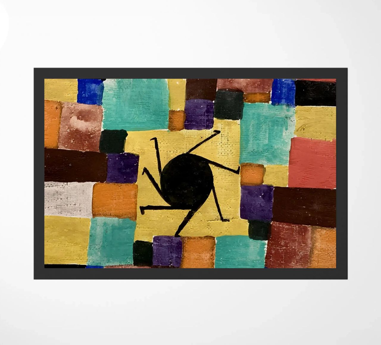 Paul Klee Abstract Swirl - Bauhaus Color Grid doormat by NorwesClub